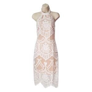Lulu's White Lace Midi Dress
